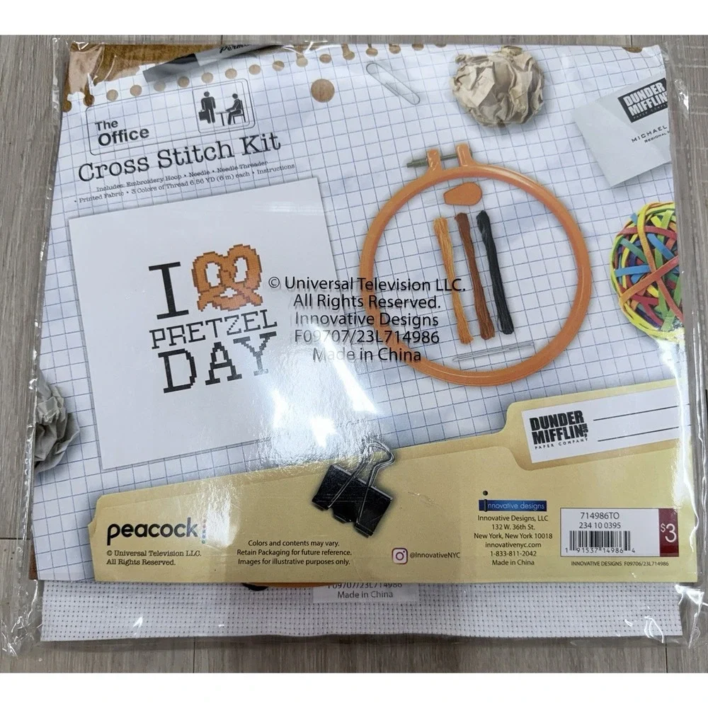 The Office Cross Stitch Kit-I Love Pretzel Day